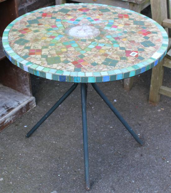 Mosaic circular garden table